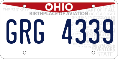 OH license plate GRG4339