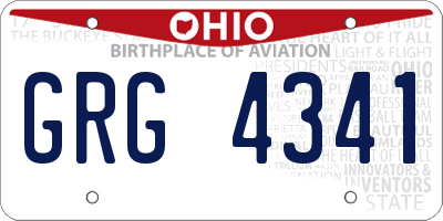 OH license plate GRG4341