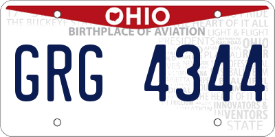 OH license plate GRG4344
