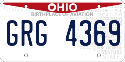 OH license plate GRG4369