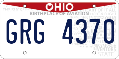 OH license plate GRG4370
