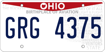 OH license plate GRG4375