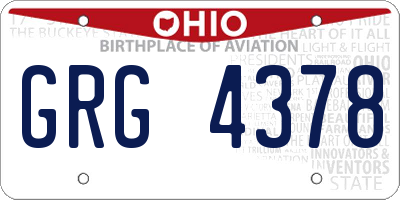 OH license plate GRG4378
