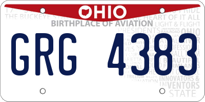 OH license plate GRG4383