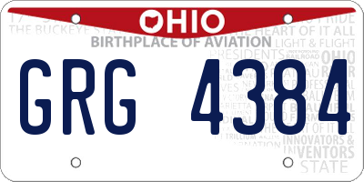 OH license plate GRG4384