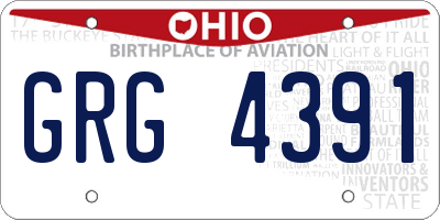 OH license plate GRG4391
