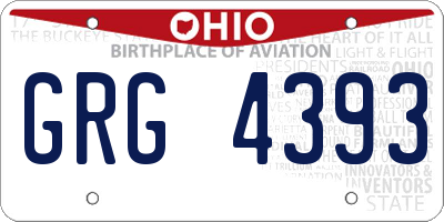 OH license plate GRG4393