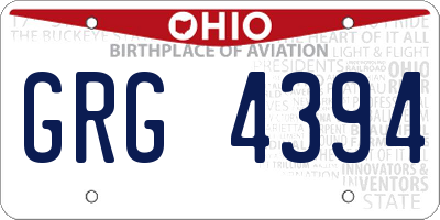 OH license plate GRG4394