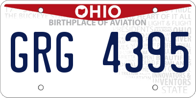 OH license plate GRG4395