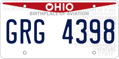 OH license plate GRG4398