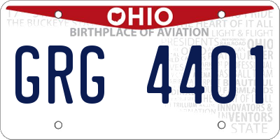 OH license plate GRG4401