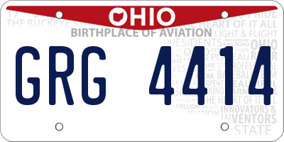OH license plate GRG4414