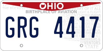 OH license plate GRG4417