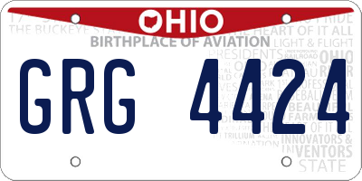 OH license plate GRG4424