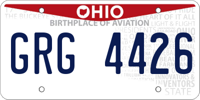OH license plate GRG4426