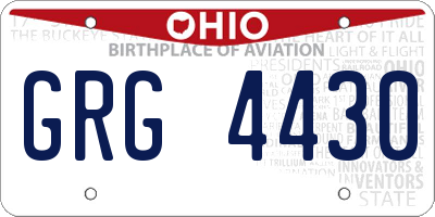 OH license plate GRG4430