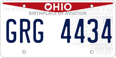 OH license plate GRG4434