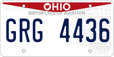 OH license plate GRG4436