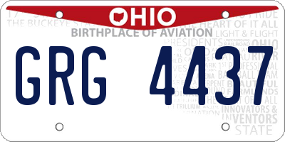 OH license plate GRG4437