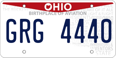 OH license plate GRG4440