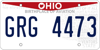OH license plate GRG4473