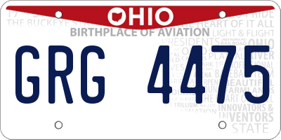 OH license plate GRG4475