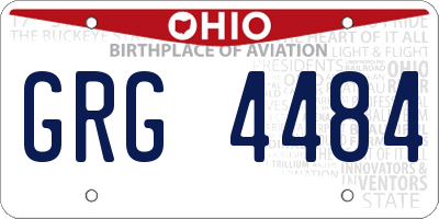 OH license plate GRG4484