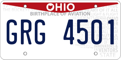 OH license plate GRG4501