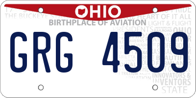 OH license plate GRG4509