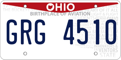 OH license plate GRG4510