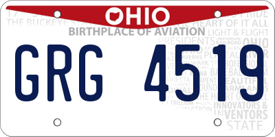 OH license plate GRG4519
