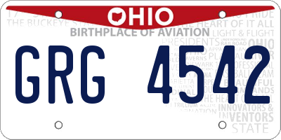 OH license plate GRG4542