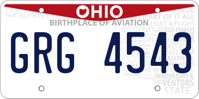 OH license plate GRG4543