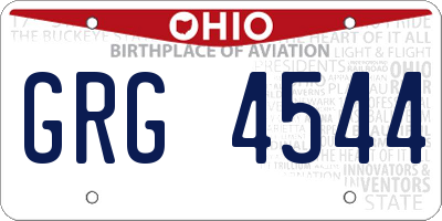 OH license plate GRG4544