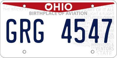 OH license plate GRG4547
