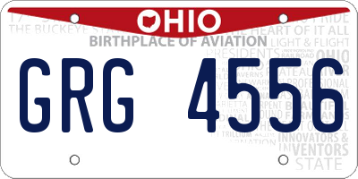 OH license plate GRG4556