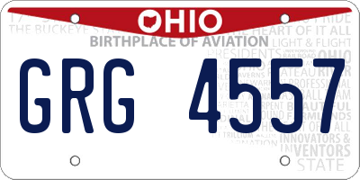 OH license plate GRG4557