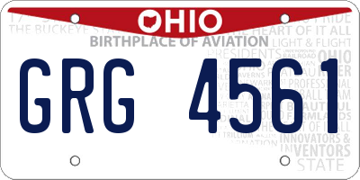 OH license plate GRG4561