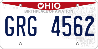 OH license plate GRG4562