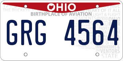 OH license plate GRG4564