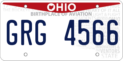 OH license plate GRG4566