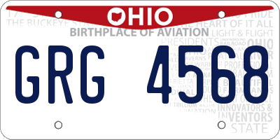 OH license plate GRG4568