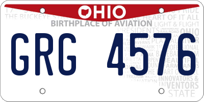 OH license plate GRG4576