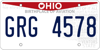 OH license plate GRG4578