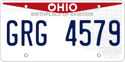 OH license plate GRG4579