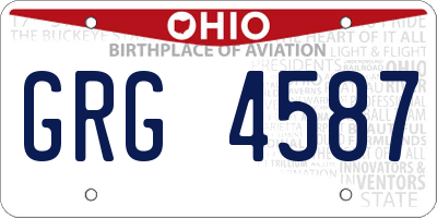 OH license plate GRG4587