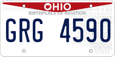 OH license plate GRG4590