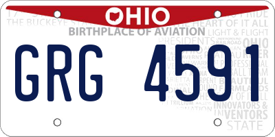 OH license plate GRG4591