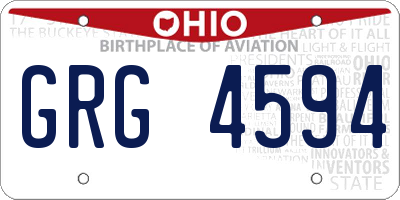 OH license plate GRG4594