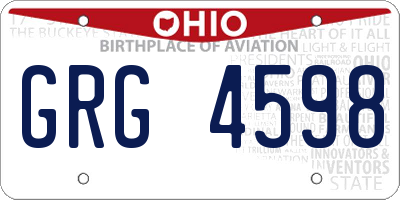OH license plate GRG4598